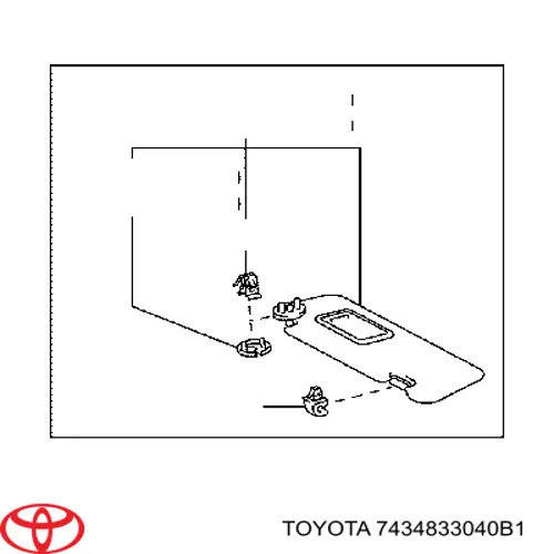 Zacisk / spinka / mocowanie osłony przeciwsłonecznej Toyota Yaris (P10)