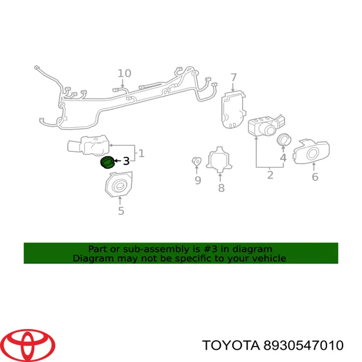 Pierścień uszczelniający parktronika Toyota Corolla (E21)