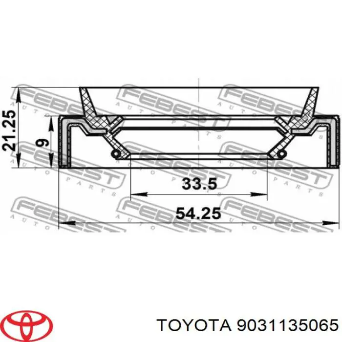 Uszczelniacz półosi mostu przedniego Toyota Avensis (T27)