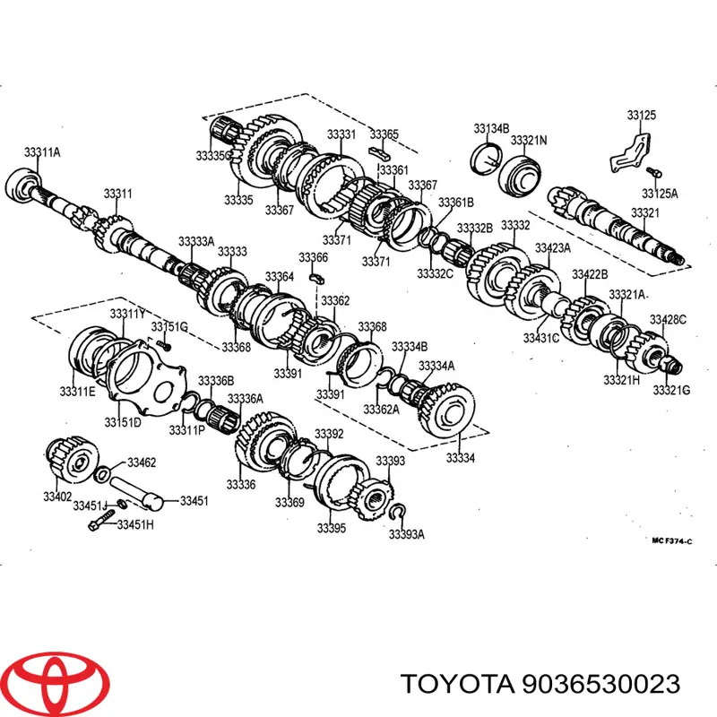 Łożysko wału sprzęgłowego skrzyni biegów Toyota RAV4 3 (A3)