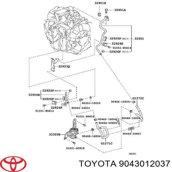 Uszczelka przewodu dopływu oleju do turbiny Toyota RAV4 4 (A4)