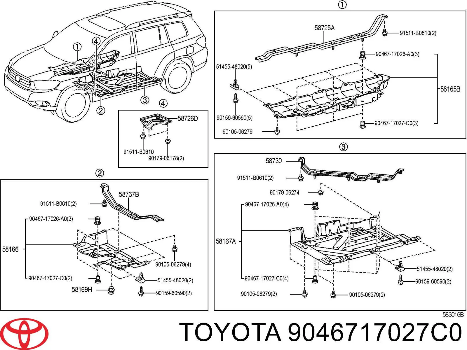 Klips ochronny dna Toyota RAV4 5 (A5)