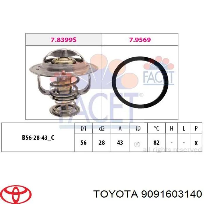 9091603140 Toyota termostat