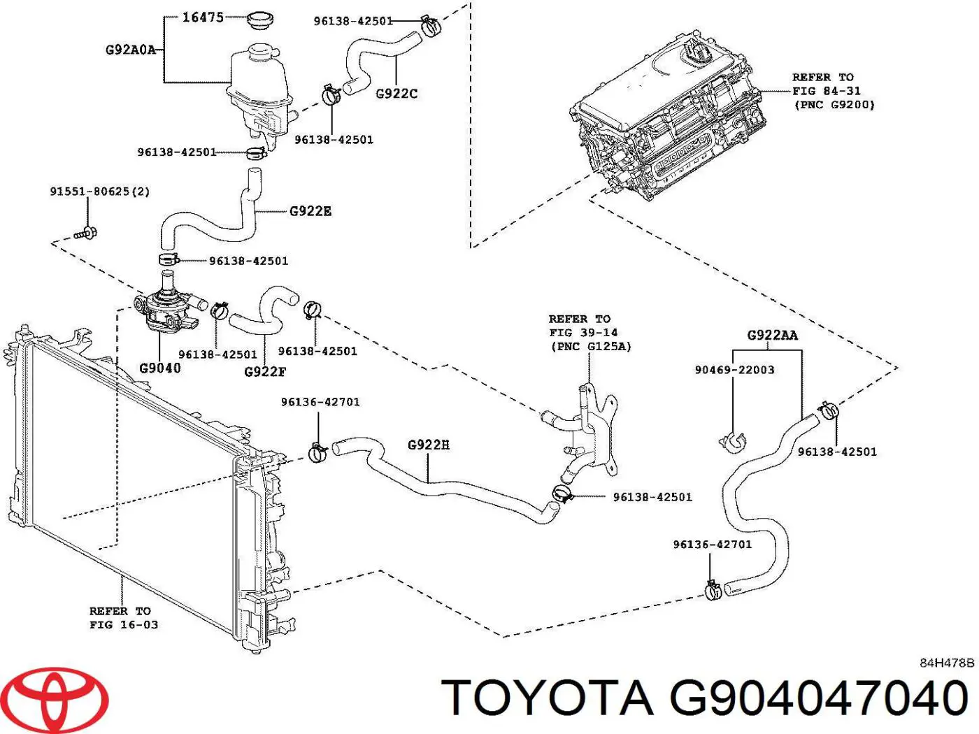 Pompa chłodzenia wodą, dodatkowa elektryczna Toyota C-HR (X10)