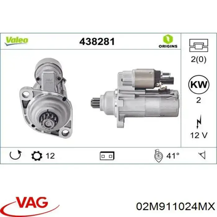 02M911024MX VAG rozrusznik