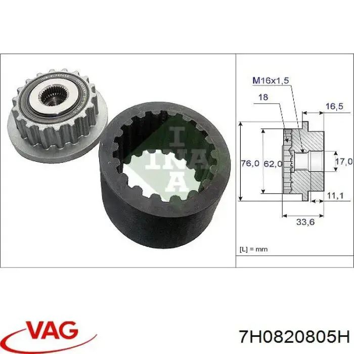 7H0820805H VAG sprężarka klimatyzacji