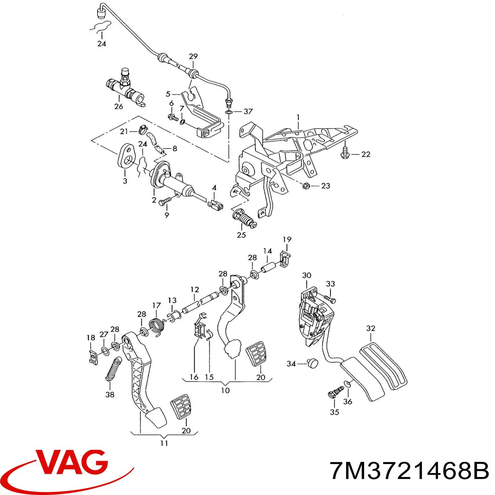 7M3721468B VAG zawór kontroli napędu hydraulicznego sprzęgła