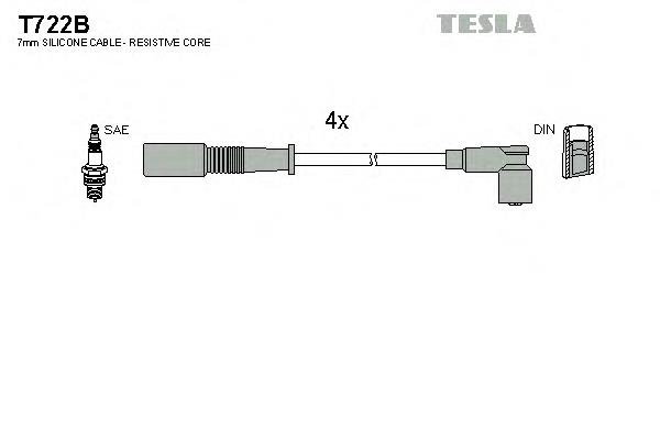 Zestaw przewodów wysokiego napięcia T722B Tesla