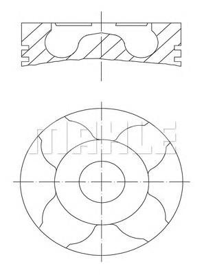 Tłok, komplet do jednego cylindru, STD 0100400 Mahle Original