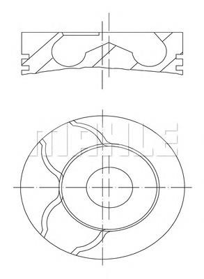 Tłok, komplet do jednego cylindru, STD 0222100 Mahle Original