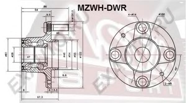 Piasta przednia Mazda 121 2 (DB)