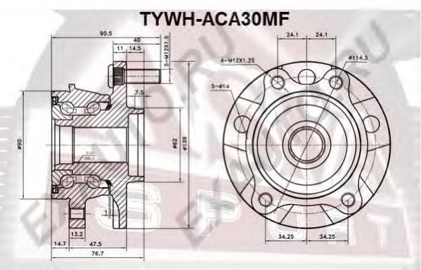 4355002040 Toyota piasta przednia