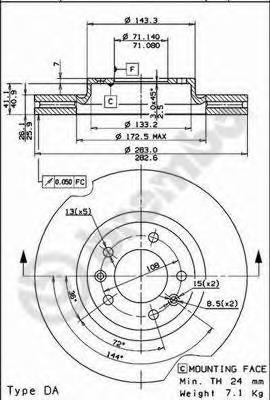 09.8303.11 Brembo tarcza hamulcowa przednia