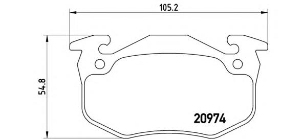 P61032 Brembo okładziny (klocki do hamulców tarczowych tylne)