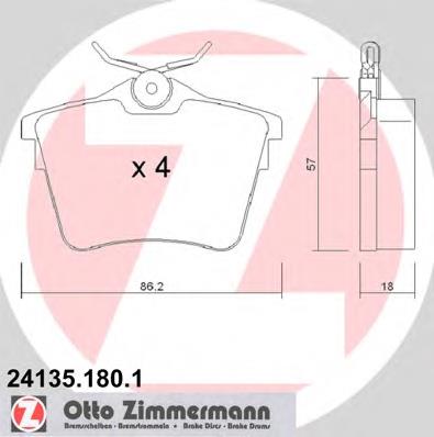 24135.180.1 Zimmermann okładziny (klocki do hamulców tarczowych tylne)