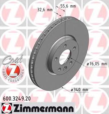 600324920 Zimmermann tarcza hamulcowa przednia