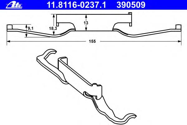 11.8116-0237.1 ATE sprężyna mocująca zacisku