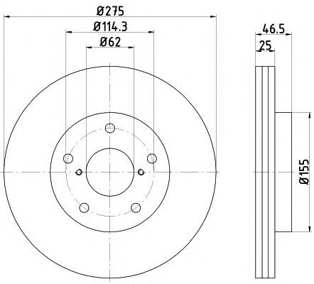 8DD 355 117-361 HELLA tarcza hamulcowa przednia