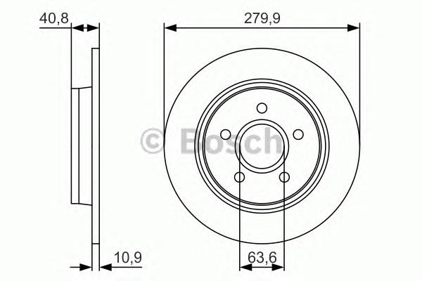 0986479S49 Bosch tarcza hamulcowa tylna