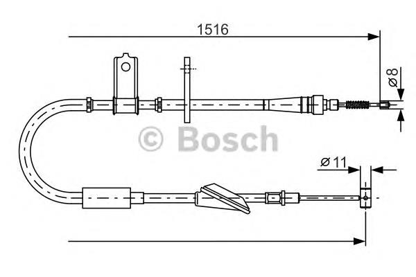 Linka hamulca ręcznego tylna lewa 1987477771 Bosch