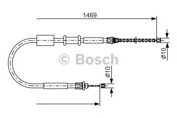 Linka hamulca ręcznego tylna prawa 1987477383 Bosch