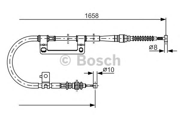 Linka hamulca ręcznego tylna prawa 1987482100 Bosch