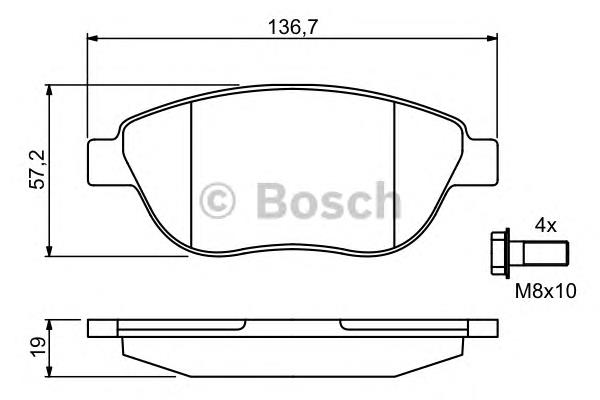 0986494038 Bosch klocki hamulcowe przednie tarczowe