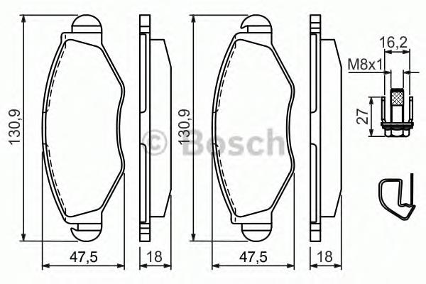 0 986 494 039 Bosch klocki hamulcowe przednie tarczowe