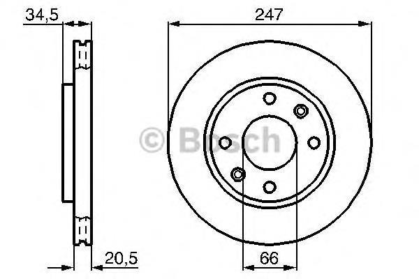 0 986 478 370 Bosch tarcza hamulcowa przednia