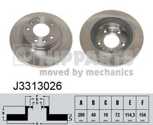 J3313026 Nipparts tarcza hamulcowa tylna