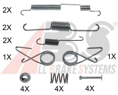 Zestaw montażowy szczęk hamulcowych tylnych 1050022 Quick Brake