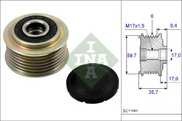 L3M618W11A Mazda koło pasowe alternatora