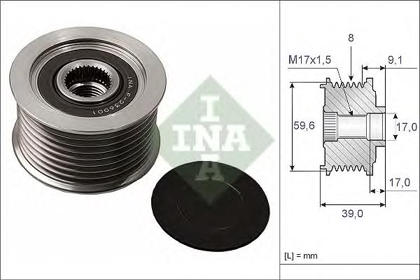 Koło pasowe alternatora INA 535004910