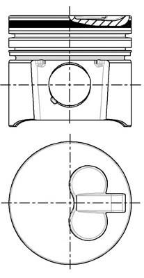 Tłok, komplet na 1 cylinder, 2. naprawa (+0,50) Peugeot Partner (5F)