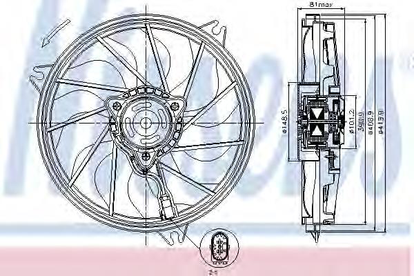 85607 Nissens wentylator elektryczny układu chłodzenia kompletny (silnik+wirnik)