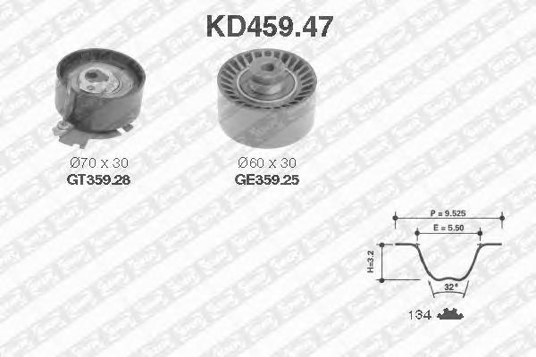 KD459.47 SNR pasek rozrządu, zestaw