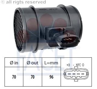Czujnik przepływu powietrza, przepływomierz powietrza M.A.F. Fiat Ducato (250)