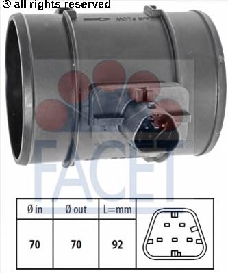 0836655 Opel czujnik przepływu powietrza, przepływomierz powietrza m.a.f.