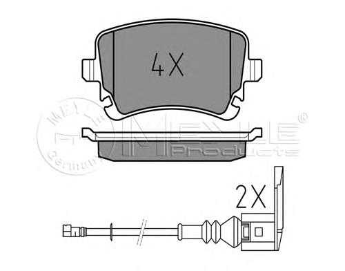 0252332617W Meyle okładziny (klocki do hamulców tarczowych tylne)