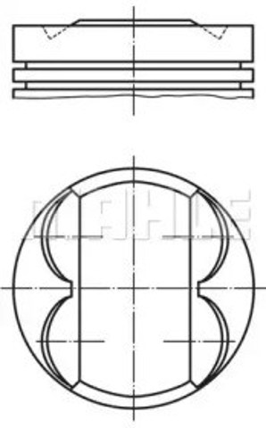 Tłok, komplet do jednego cylindru, STD 0110800 Mahle Original