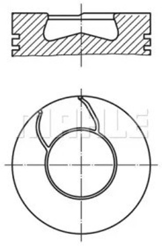 Tłok, komplet na 1 cylinder, 2. naprawa (+0,50) 0112611 Mahle Original