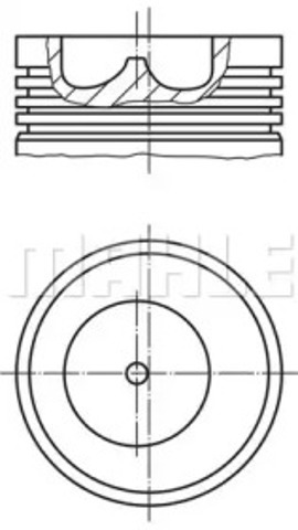 Tłok, komplet do jednego cylindru, 1. naprawa (+0,25) 081PI00104001 Mahle Original