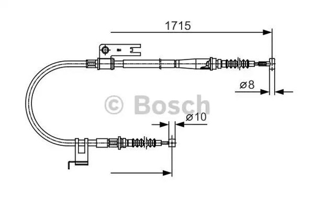 Linka hamulca ręcznego tylna prawa 1987477916 Bosch