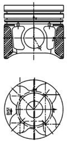 Tłok, komplet na 1 cylinder, 2. naprawa (+0,50) 40179610 Kolbenschmidt