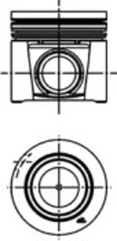 Tłok, komplet na 1 cylinder, 2. naprawa (+0,50) 40286610 Kolbenschmidt