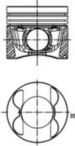 Tłok, komplet do jednego cylindru, 1. naprawa (+0,25) 40776610 Kolbenschmidt