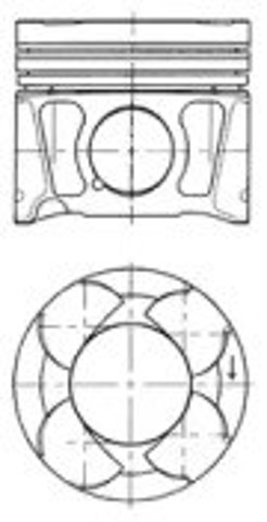 Tłok, komplet na 1 cylinder, 2. naprawa (+0,50) 41070620 Kolbenschmidt