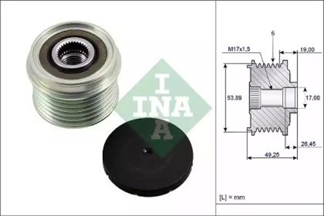 Koło pasowe alternatora 535023310 INA