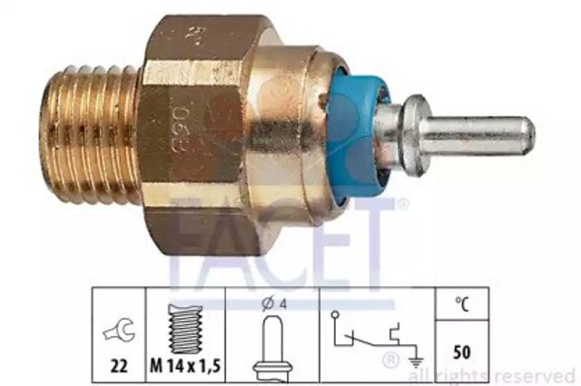 Czujnik temperatury płynu chłodzącego (włączenia wentylatora chłodnicy) 74070 Facet