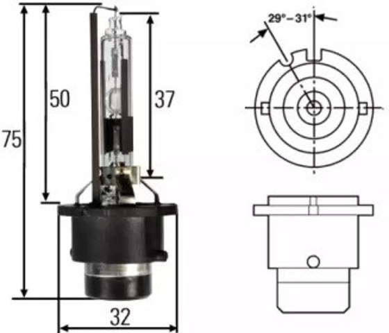 Żarówka ksenonowa 8GS007001151 HELLA